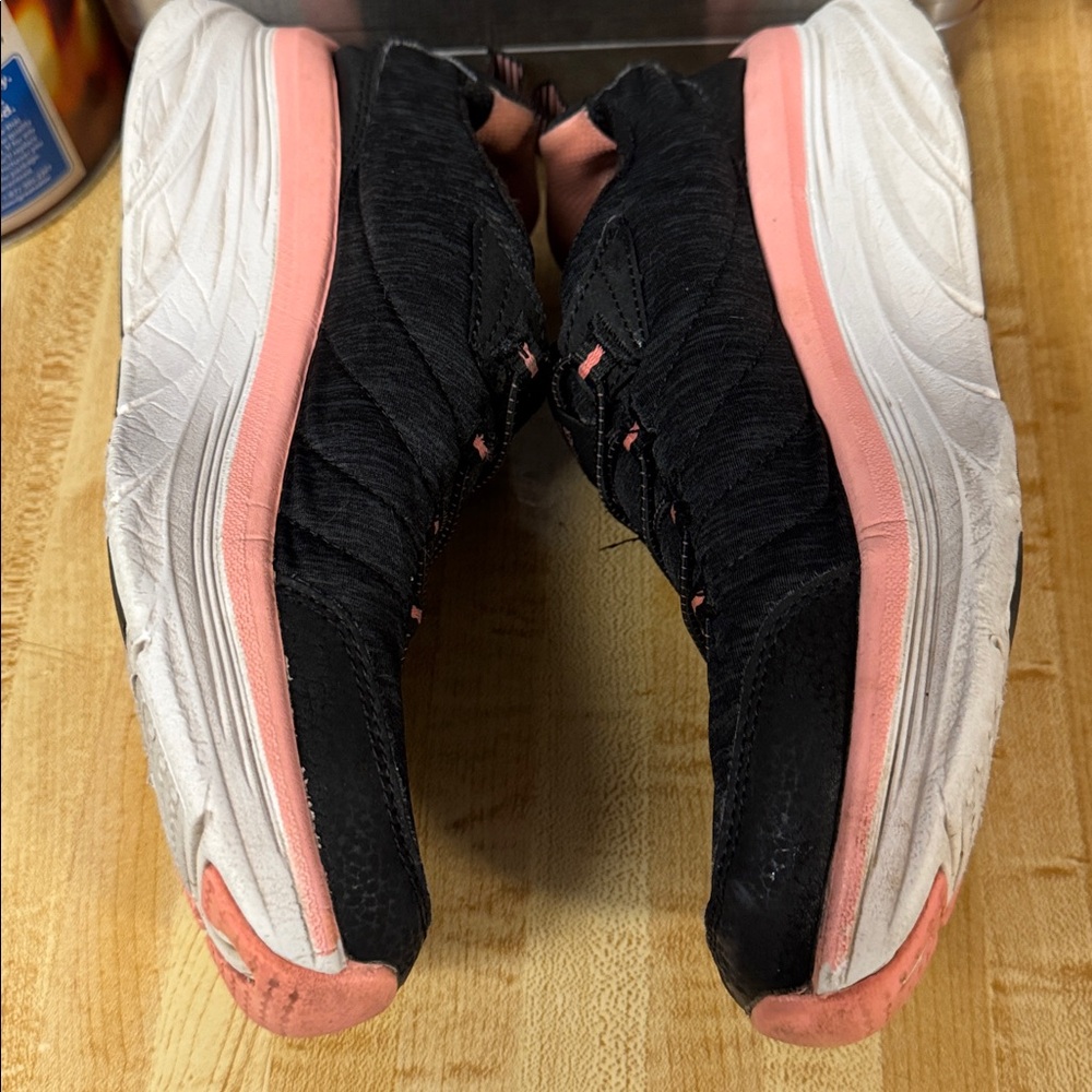 Skechers D'LUX Walker Charcoal and Coral Shoes - Picture 3 of 6